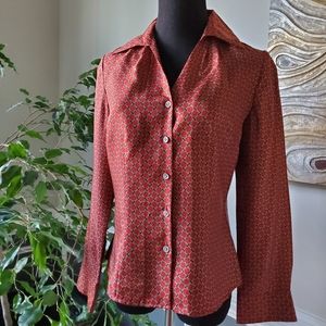 Ann Taylor Silk Red Blouse